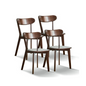Set of 4 Natural Wooden Dining Chair_4