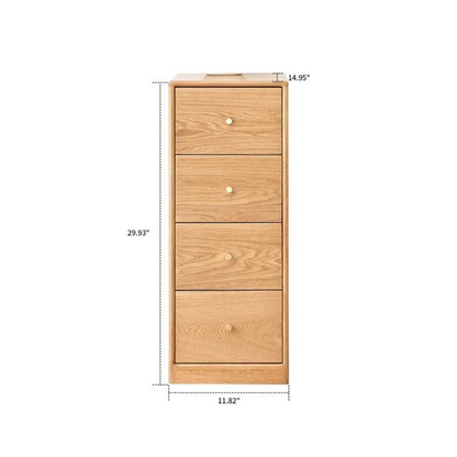 Four-Drawer Solid Oak Bedside Table_5