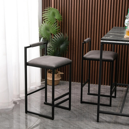 Set of 2 Modern Counter Height Barstools with Armless Design_1