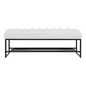 White Sherpa Channel Tufted Bench with Metal Shelf_4