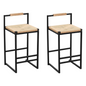 Set of 2 Paper Rope Woven Bar Stools with Back_4