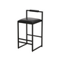 Set of 2 Black Bar Stools with Backrest and Footrest_5