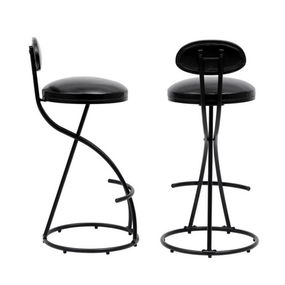 Set of 2 Stylish and Comfortable Black Counter Height Barstools_4