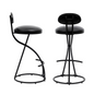 Set of 2 Stylish and Comfortable Black Counter Height Barstools_4