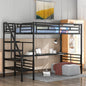 Metal Loft Bed Frame With Desk, No Box Spring Needed,Twin ,Black