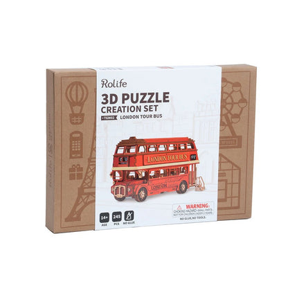Rolife London Tour Bus 3D Wooden Puzzle,Only Supports TK And Independent Website Platforms