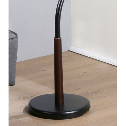 Arles Metal Black And Walnut Standing Coat Rack