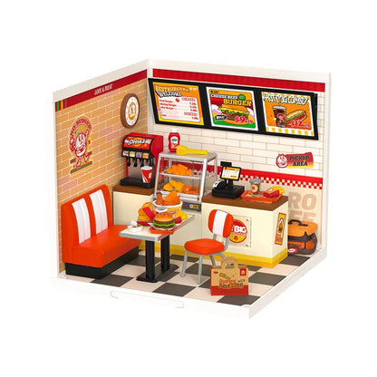 Rolife Yum Yum Burgers DIY Plastic Miniature House, Only Supports TK And Independent Website Platforms
