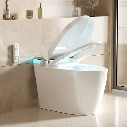 Smart Bidet Toilet For Bathrooms One Piece Toilet With Heated Bidet Seat,Foot Auto Sensor, Dual Flush, Tankless