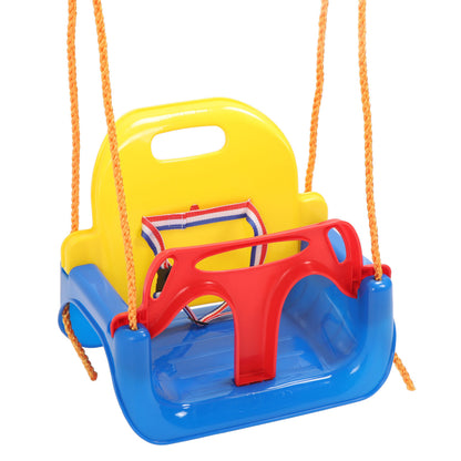 3 in 1 Toddler Swing Set Baby Swing Seat Anti Flip Snug Secure Detachable Kids Swing Set for Playground Indoor Outdoor Blue