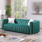 A Modern Channel Sofa Take On A Traditional Chesterfield,Black Color,3 Seater