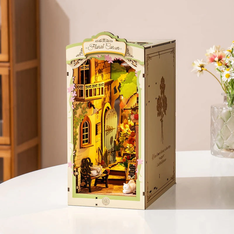 Rolife Floral Corner DIY Book Nook Shelf Insert Kit, Only Supports TK And Independent Website Platforms