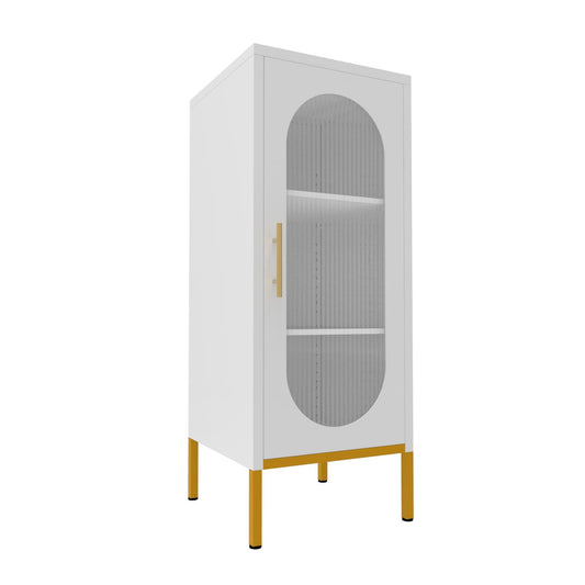 Fluted Glass Door Cabinet