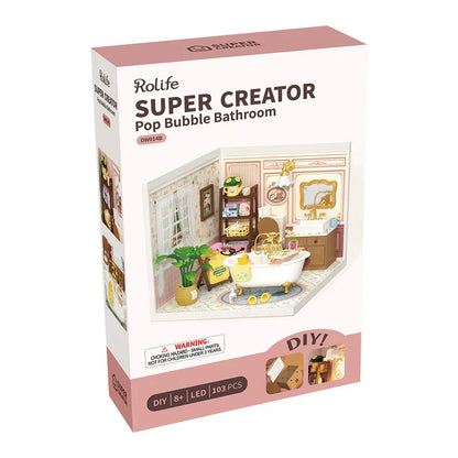 Rolife Pop Bubble Bathroom Plastic DIY Miniature House, Only Supports TK And Independent Sites