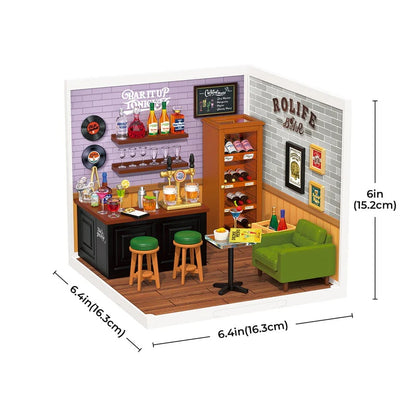 Rolife Leisurely Cheers Bar DIY Plastic Miniature House, Only Supports TK And Independent Website Platforms