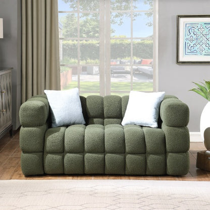 62.2length ,35.83 Deepth ,human Body Structure For USA People, Marshmallow Sofa,boucle Sofa ,BLACK Color, 2 Seater
