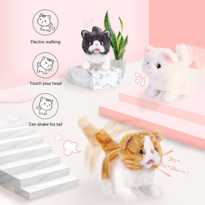 Electric Kitty Plush Toy Simulation Cat Walking Cry Pet Plush Toy Girl Toy Doll
