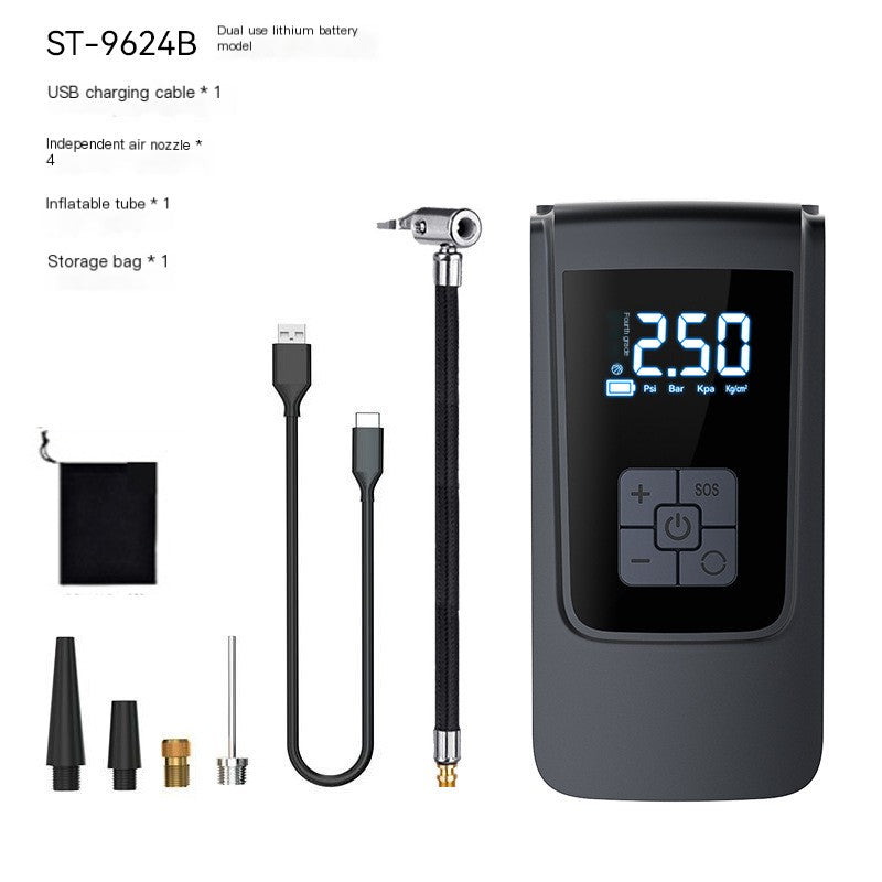 New portable car air pump intelligent digital display air pump bicycle tire basketball electric air pump cylinder