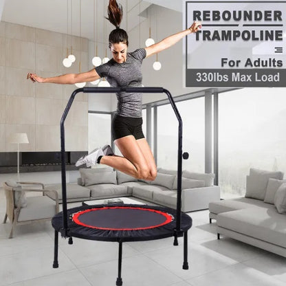 40 Inch Mini Exercise Trampoline For Adults Or Kids Indoor Fitness Rebounder Trampoline With Safety Pad Max. Load 300LBS