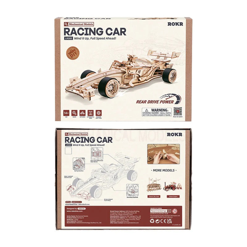 ROKR Racing Car 3D Wooden Puzzle Only Supports TK And Independent Station Platforms