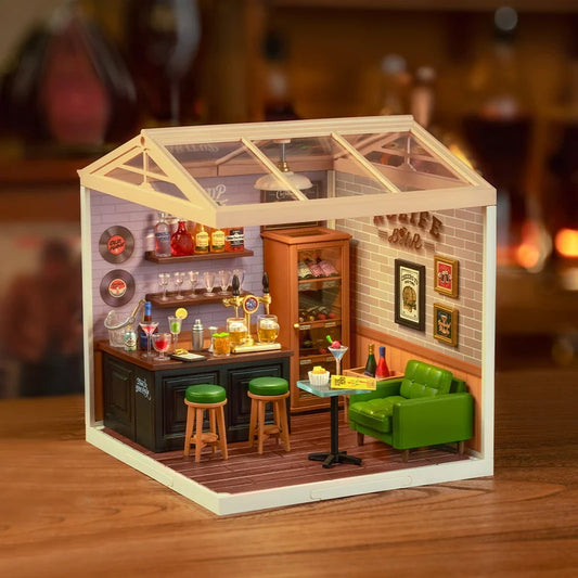 Rolife Leisurely Cheers Bar DIY Plastic Miniature House, Only Supports TK And Independent Website Platforms