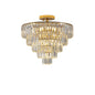 Golden Crystal Chandelier, 5-layer Round Semi-recessed Chandelier Lamp, Large Modern Luxury Chandelier, Suitable For Living Room, Dining Room, Bedroom, Corridor Unavailable Platforms- Temu