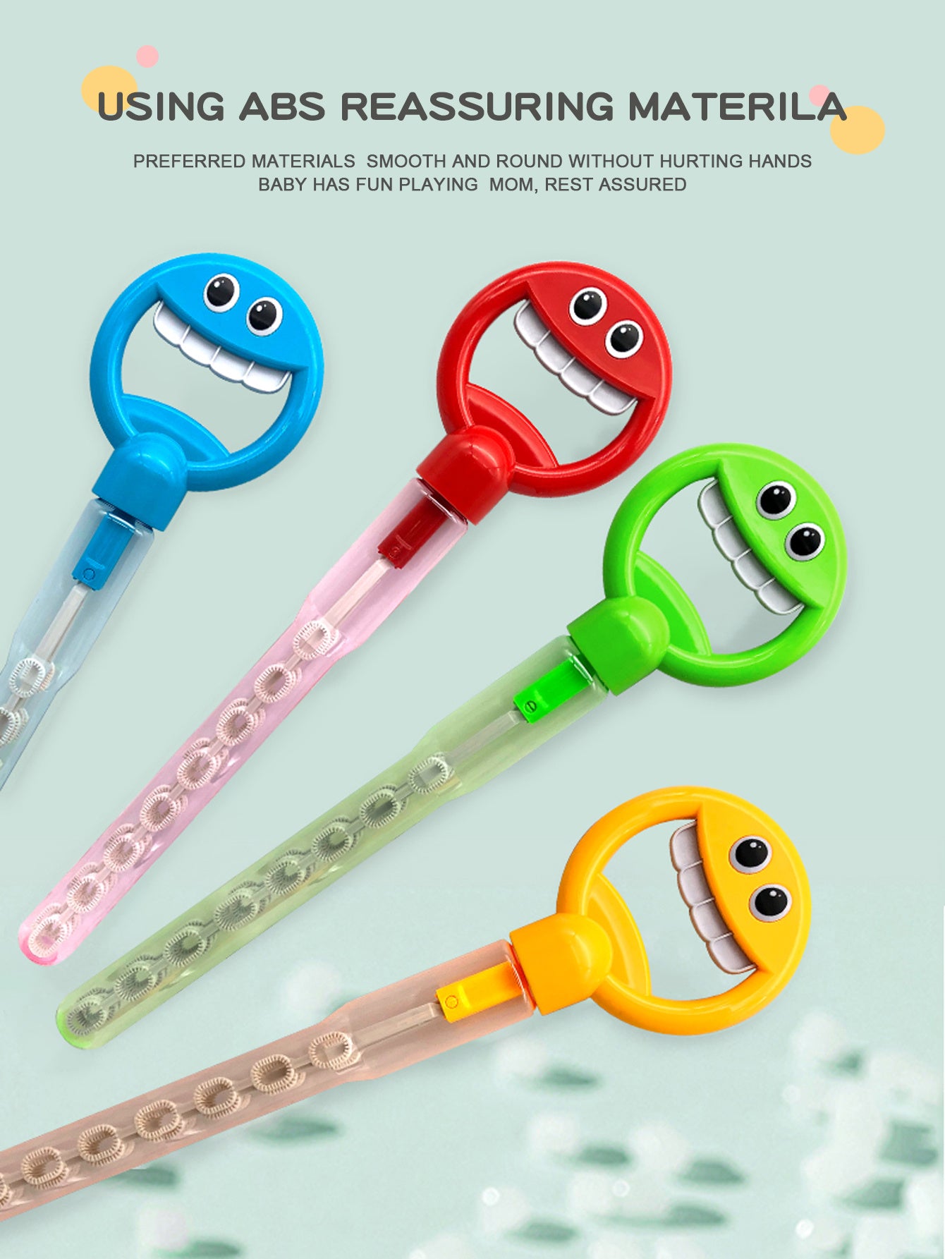 Cute Smiling Face Retractable Children's Bubble Stick