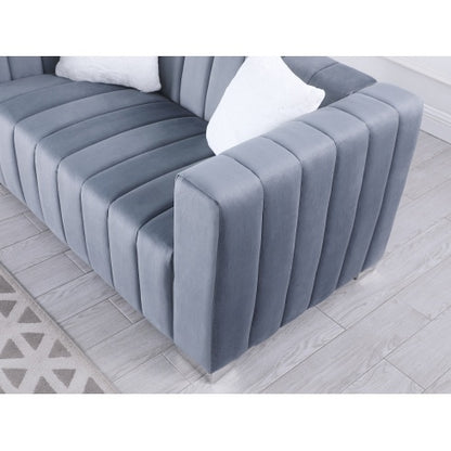 A Modern Channel Sofa Take On A Traditional Chesterfield,Black Color,3 Seater