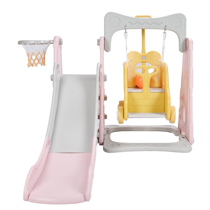 Kids Baby Toddler Climber Swing Set Long Slide Children Play Area for Outdoor IndoorStyle 1 Green