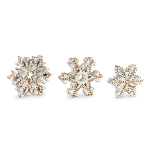 Snowflake (Set of 3) 6"H Resin