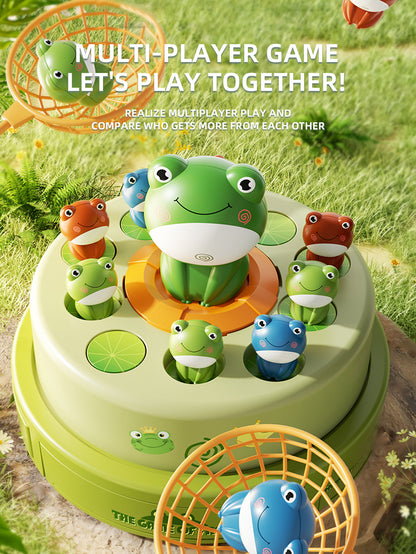 Bouncing Frog Capture Toy, Electric Launch Wheel, Training Interactive Education For Parent Child Intelligence