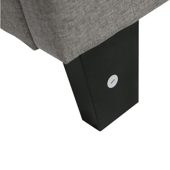 The Bed Frame With An Oversized Fabric Platform Is Easy To Assemble And Is Grey