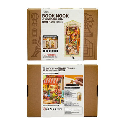 Rolife Floral Corner DIY Book Nook Shelf Insert Kit, Only Supports TK And Independent Website Platforms