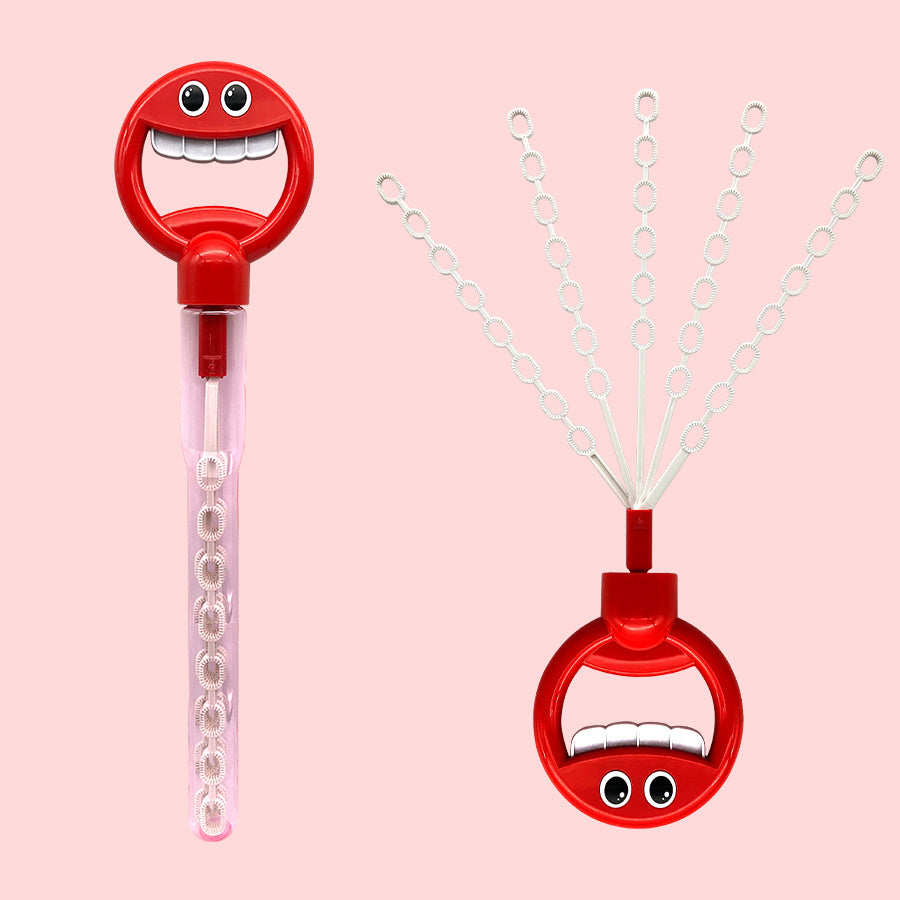 Cute Smiling Face Retractable Children's Bubble Stick
