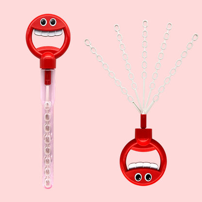 Cute Smiling Face Retractable Children's Bubble Stick