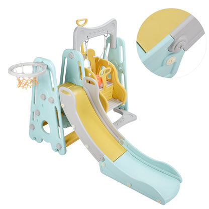 Kids Baby Toddler Climber Swing Set Long Slide Children Play Area for Outdoor IndoorStyle 1 Green