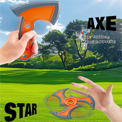 3-in-1 Outdoor Throwing Game Set - Includes Axes, Stars & Darts Fun Sports For Families And Kids