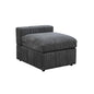 Dark Grey Corduroy Living Room Double Armrests 3-Piece Sofa