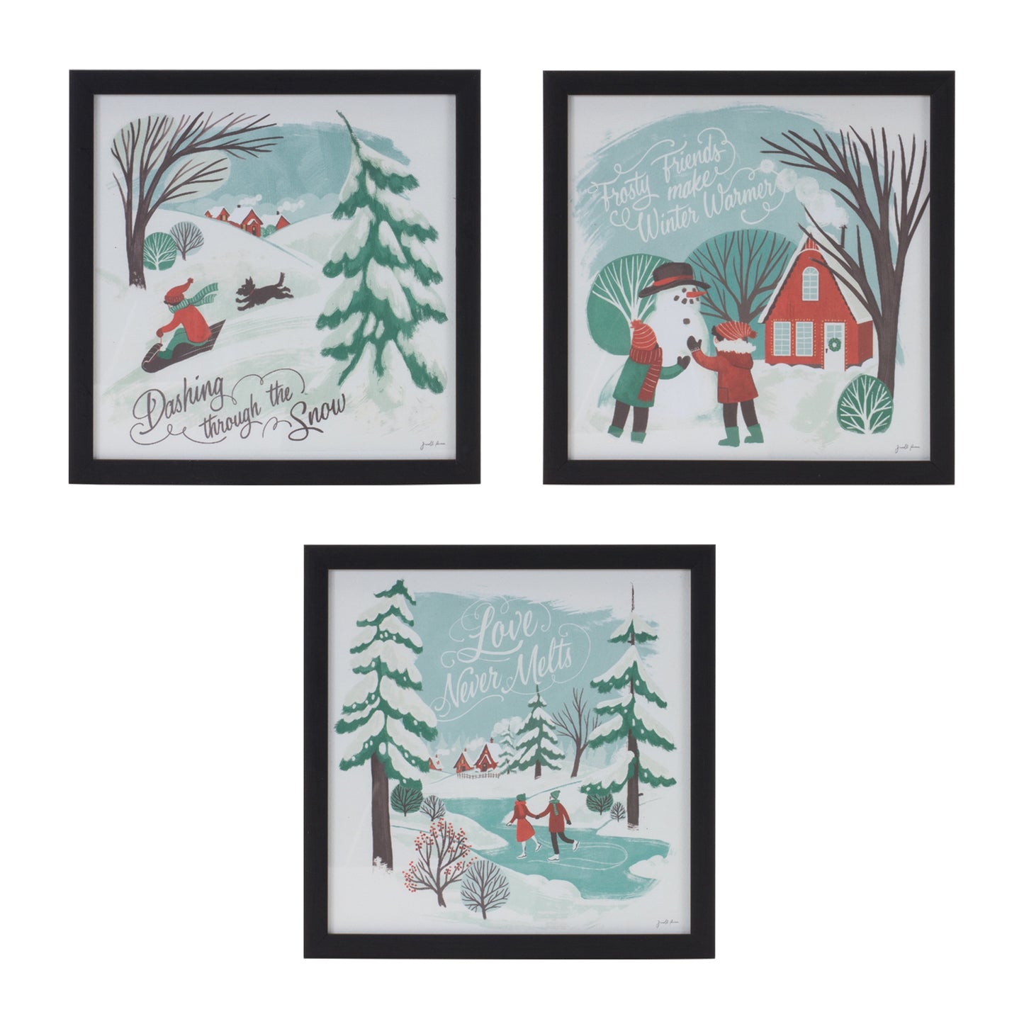 Snow Frame (3 Asst) 10"SQ Plastic/MDF