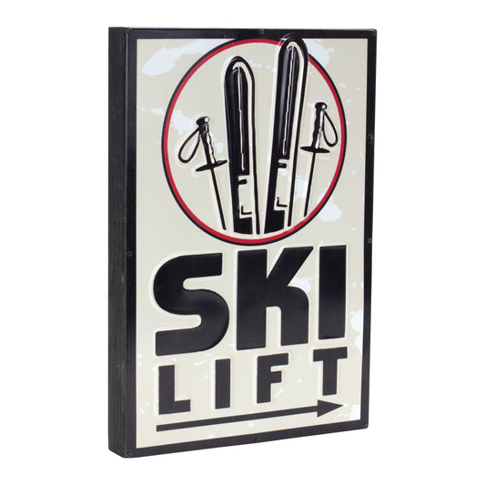 Ski Lift Sign 10.75"L x 15.75"H MDF/Tin