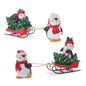 Penguin w/Sled (2 Asst) 8.75"L x 4"H, 8.75"L x 4.75"H Resin