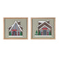 Ski Lodge Frame (2 Asst) 12"L x 10.75"H Wood/MDF