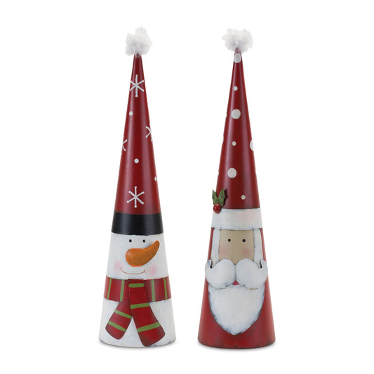 Santa and Snowman (2 Asst) 25"H Iron