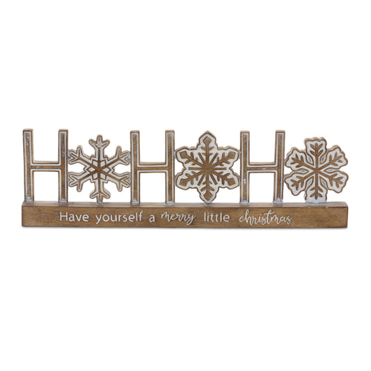 Ho Ho Ho Sign 14.75"L x 4.25"H Resin