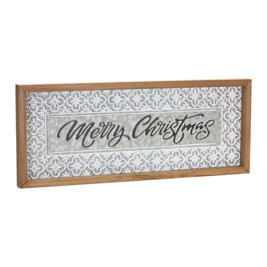 Merry Christmas Sign 19.75"L x 8"H Metal/Wood