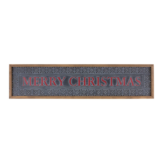 Merry Christmas Sign 34"L x 8"H Metal/Wood
