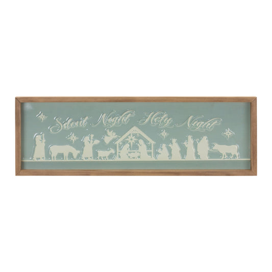 Silent Night, Holy Night Frame 20"L x 6.75"H Metal/Wood