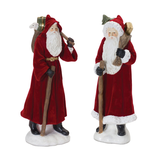 Santa (2 Asst) 12"H Resin