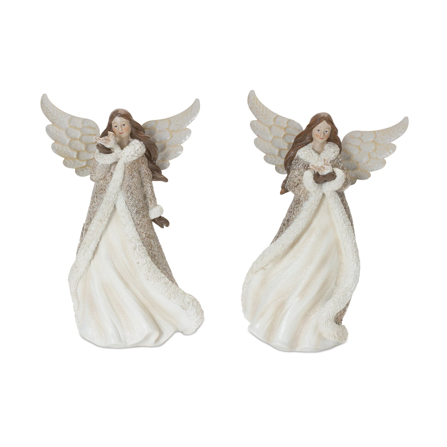 Angel w/Bird (2 Asst) 12"H Resin