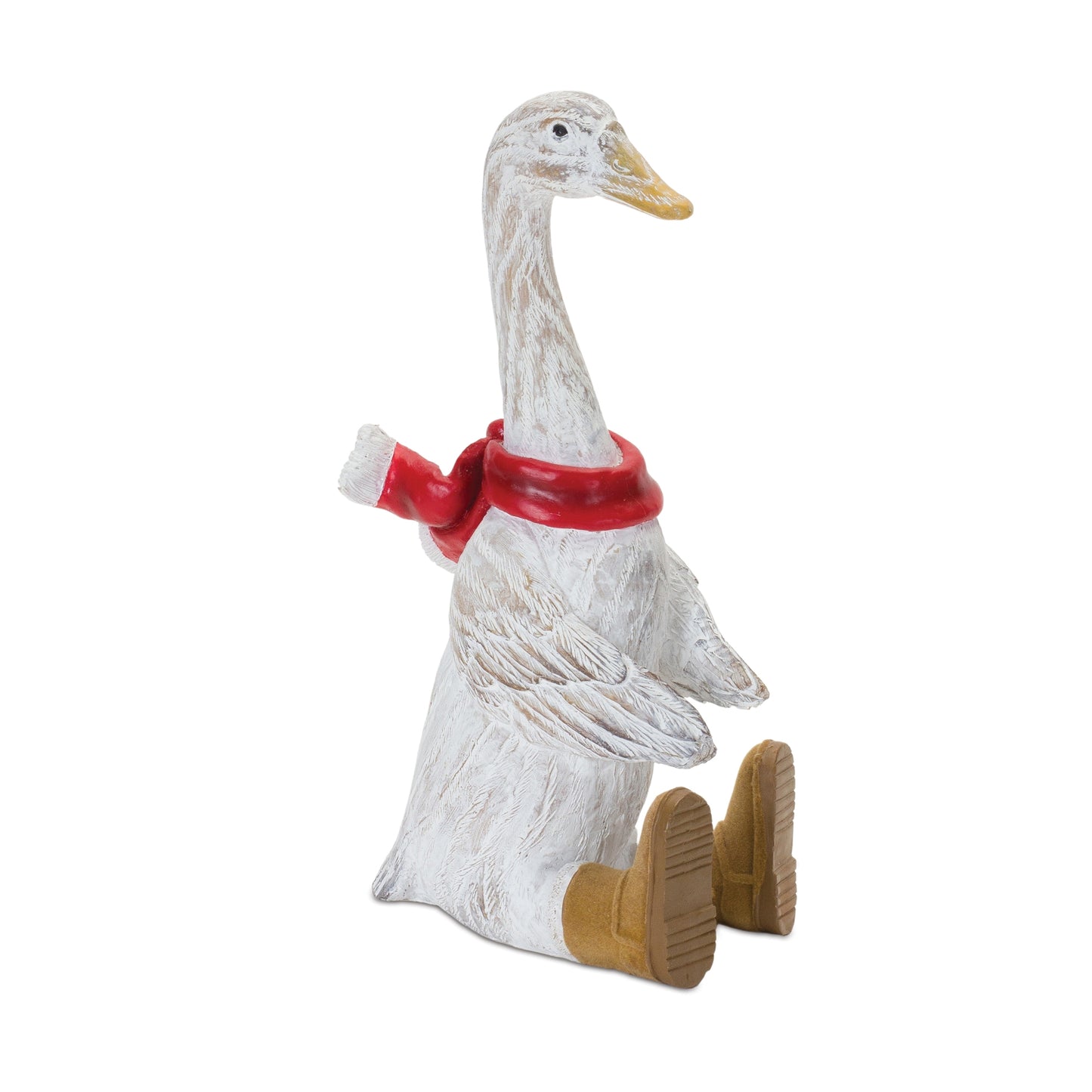 Christmas Goose w/Boots 10"H Resin